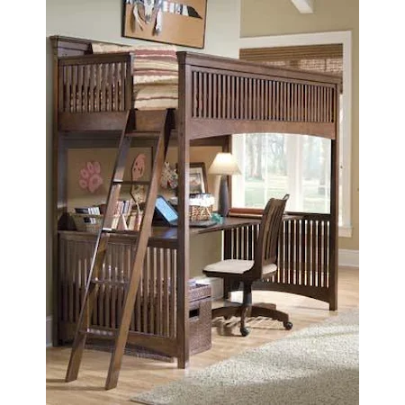 Twin-Size Loft Bed with Desk